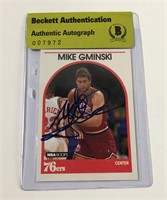 Mike Gminski  Autographed Card, Nba Hoops