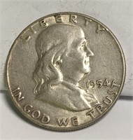 1954 Silver Franklin Half Dollar