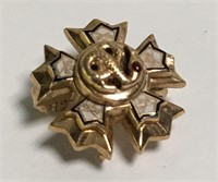 Engraved 14k Gold Enameled Pin