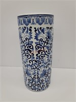 Ornate Oriental Blue Vase 18"