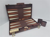 Vintage Leather Case Backgammon