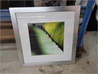 Framed matted leaf print