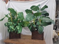 Pair of Artificial Potted Plants
