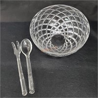 Crystal Salad Bowl and Serving Pieces