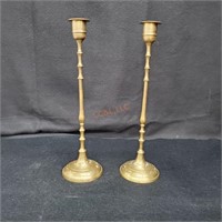 Pair of Indian Brass Candlesticks