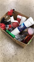 BOX OF CAR CLEANING SUPPLIES
