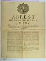 1756 Arrest Du Conseil D'Etat Du Roi France