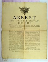1763 Arrest Du Conseil D'Etat Du Roi France