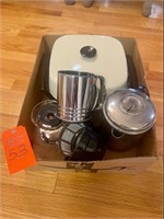 West Bend electric skillet, peculator, coffee pot
