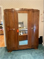 Antique French 1920's 3-door wardrobe