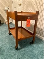 Vintage oak cart with drawer