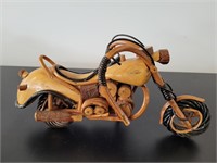 Vintage Motorcycle Wooden Sculpture