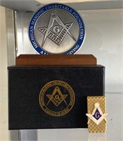 Michigan Masonic Charitable Coasters & Money Clip