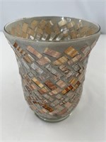 Mosaic Gold/Silver Glass Tile Vase