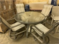 PATIO SET WITH SWIVEL CHAIRS