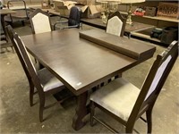 DINING ROOM TABLE WITH 4 CHAIRS & 3 LEAFS