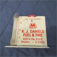 R.J. Daniels Marathon fuel rain gauge.