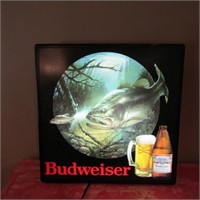 Lighted Budweiser beer Large Mouth Bass Sign