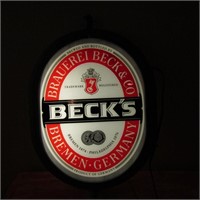Lighted Becks Beer Sign