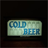 Lighted Black Label Beer Sign