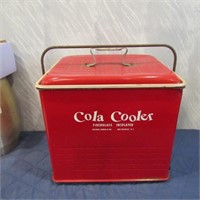 Cola cooler vintage red metal.