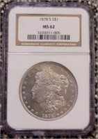 1878-S Morgan Dollar: NGC MS62