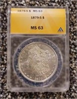 1879-S Morgan Dollar: ANACS MS63
