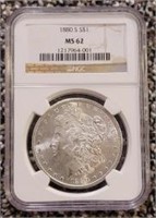 1880-S Morgan Dollar: NGC MS62