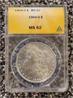 1904-O Morgan Dollar: ANACS MS62