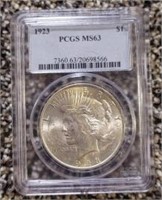 1923-P Peace Dollar: PCGS MS63