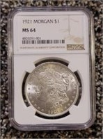 1921-P Morgan Dollar: NGC MS64