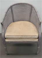 Grey Wicker Chair w/ Cushion
