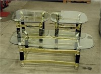 Glass Top Coffee Table w/ Matching End Tables