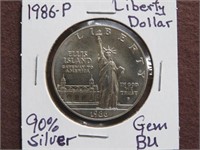 1986 P LIBERTY DOLLAR 90% GEM BU