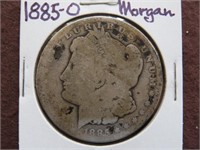 1885 O MORGAN SILVER DOLLAR 90%