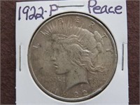 1922 P PEACE SILVER DOLLAR 90%