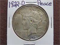 1922 D PEACE SILVER DOLLAR 90%