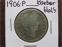 1906 P BARBER HALF DOLLAR 90%