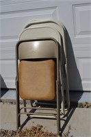 LOT OF FOUR METAL FOLDING CHAIRS