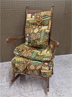 Vintage Rocking Chair with Retro Upholstery