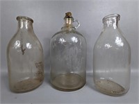 Vintage Glass Half Gallon & One Gallon Bottles