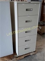 Tan 5 - Drawer Upright File Cabinet