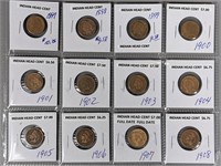 1897-1908 Indian Head Cents (12)