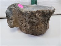 Primitive Pre-Historic Petrified Bone Mortar