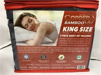 Copper Bamboo King Size Sheet Set-Grey