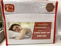 Copper Bamboo King Size Sheet Set-White