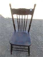 GOOD PRESSBACK HARDWOOD CHAIR