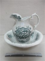 LOVELY ANTIQUE PITCHER & BOWL - NOTE REPAIRS