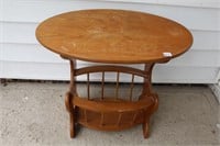 OVAL TOP MAGAZINE TABLE 20X26X20 INCHES