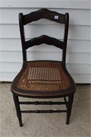 NICE CANED SEAT CHAIR - NEEDS A MINOR REPAIR
